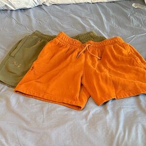 Under Armour Men's Athletic Shorts in Orange and Olive